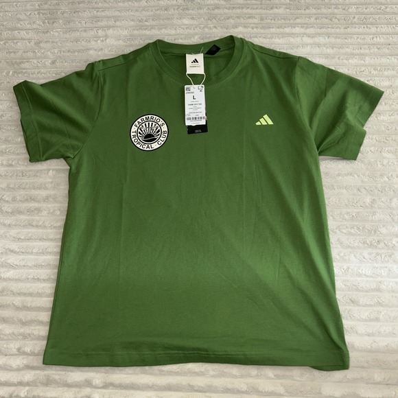 adidas Tops - Adidas x Farm Rio Tropical Club T-Shirt Green Womens L Crew Neck Graphic JD6292
